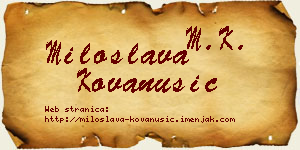 Miloslava Kovanušić vizit kartica